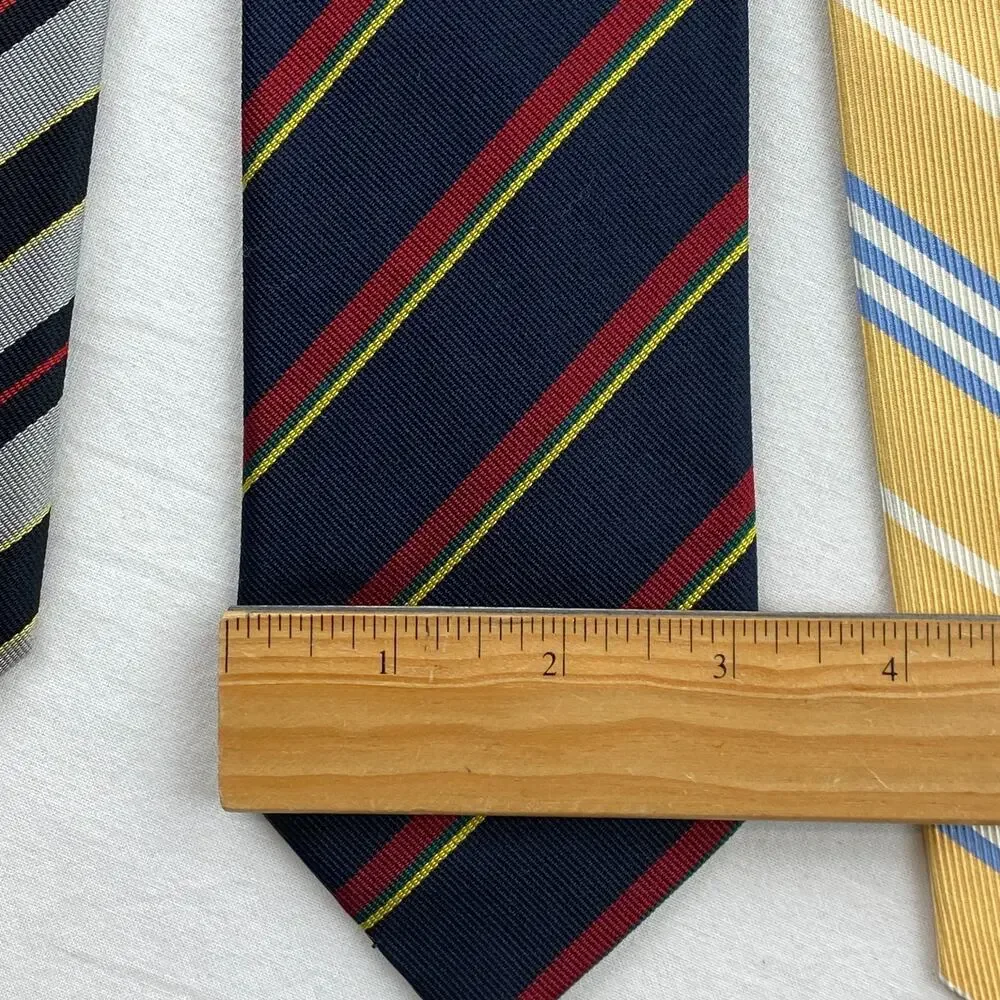 Lot of 18 LANDS END 100% Silk Neckties Rep Striped Equestrian Paisley USA VTG